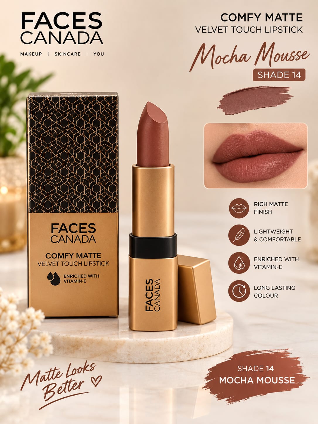 Faces Canada Comfy Matte Velvet Touch LIpstick