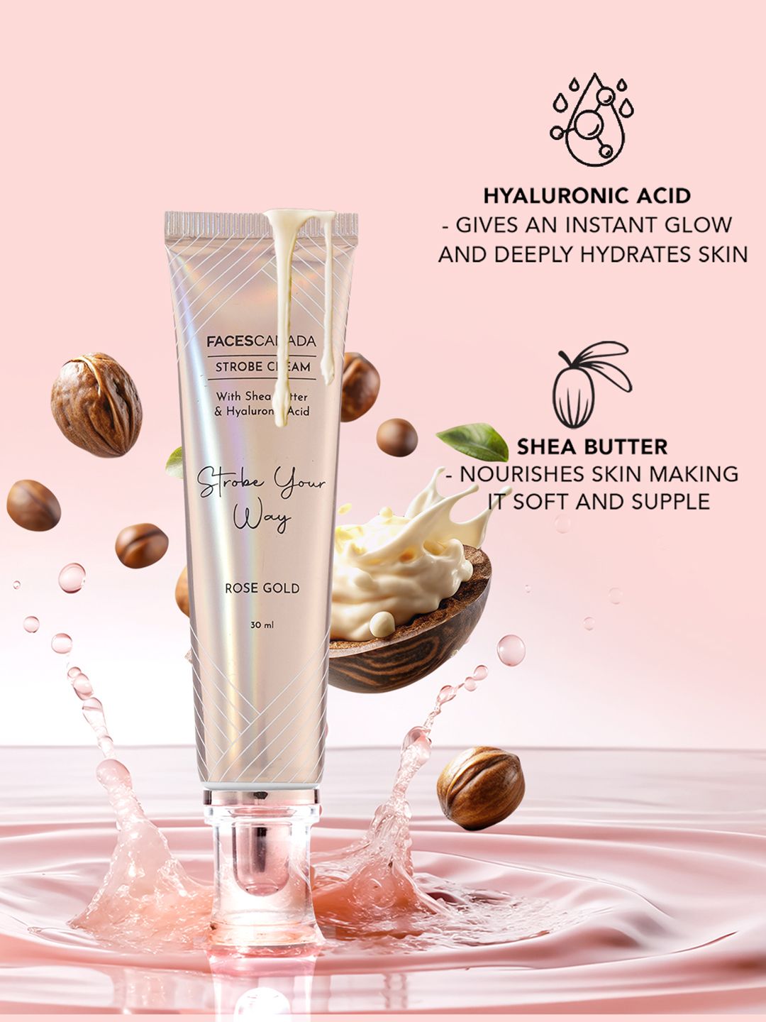 Faces Canada Strobe Cream With Shea Butter & Hyaluronic Acid
