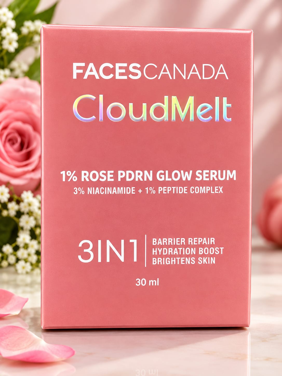 Faces Canada CloudMelt 1% Rose PDRN Glow Serum 3IN1 [Barrier Repair / Hydration Boost / Brightens Skin ]