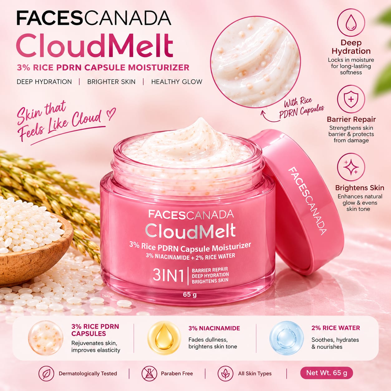 Faces Canada Strobe Daily Moisturizer 4IN1 [ Serum / Moisturizer / Sunscreen / Strobe Cream ]