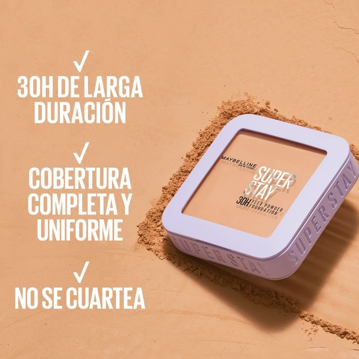 Maybelline New York Super Stay Flex Powder Foundation Compact, 120, Full Coverage, 30H Full Coverage, Perfect for Oily Skin, Waterproof & Sweatproof, 9g