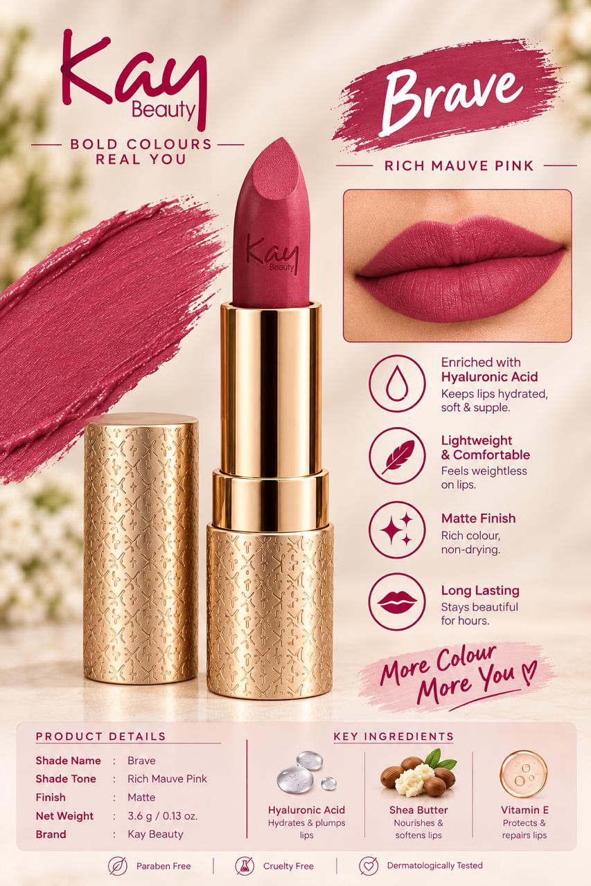 Kay Beauty Hydra Creme Serum Lipstick -Rich Color & Hyaluronic Acid for Deep Hydration
