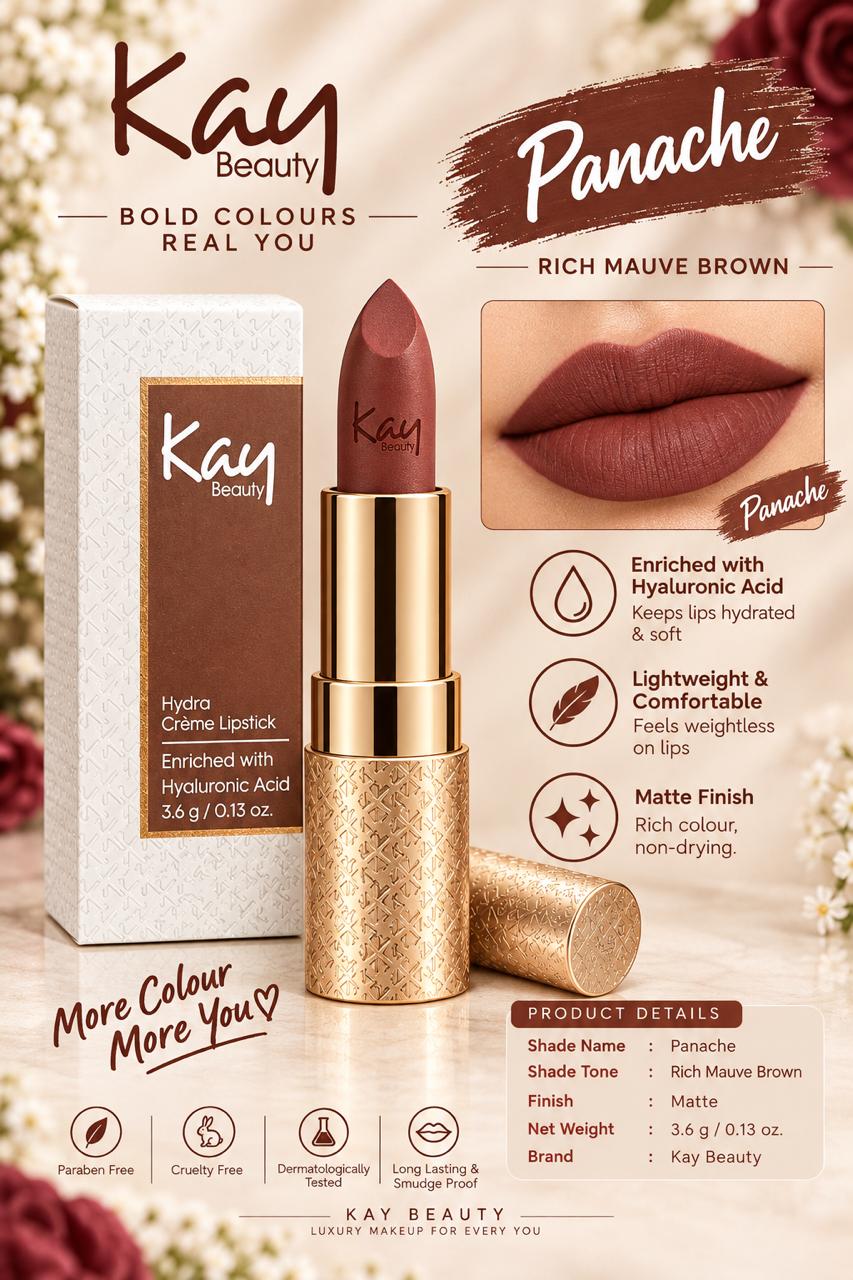 Kay Beauty Hydra Creme Serum Lipstick -Rich Color & Hyaluronic Acid for Deep Hydration