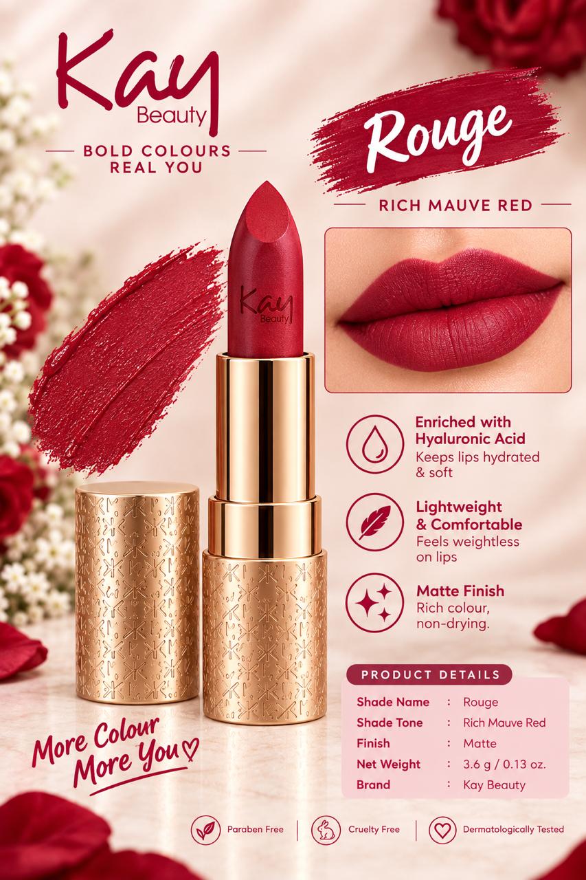 Kay Beauty Hydra Creme Serum Lipstick -Rich Color & Hyaluronic Acid for Deep Hydration