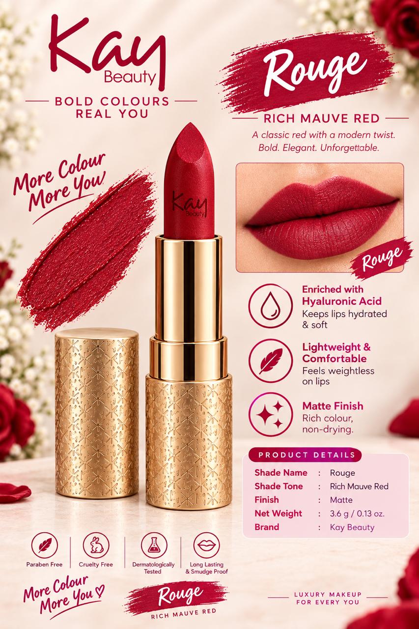 Kay Beauty Hydra Creme Serum Lipstick -Rich Color & Hyaluronic Acid for Deep Hydration