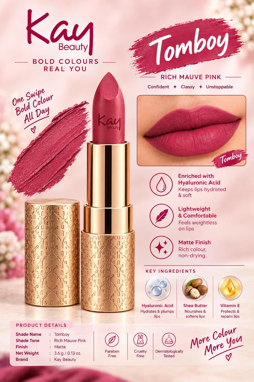 Kay Beauty Hydra Creme Serum Lipstick -Rich Color & Hyaluronic Acid for Deep Hydration