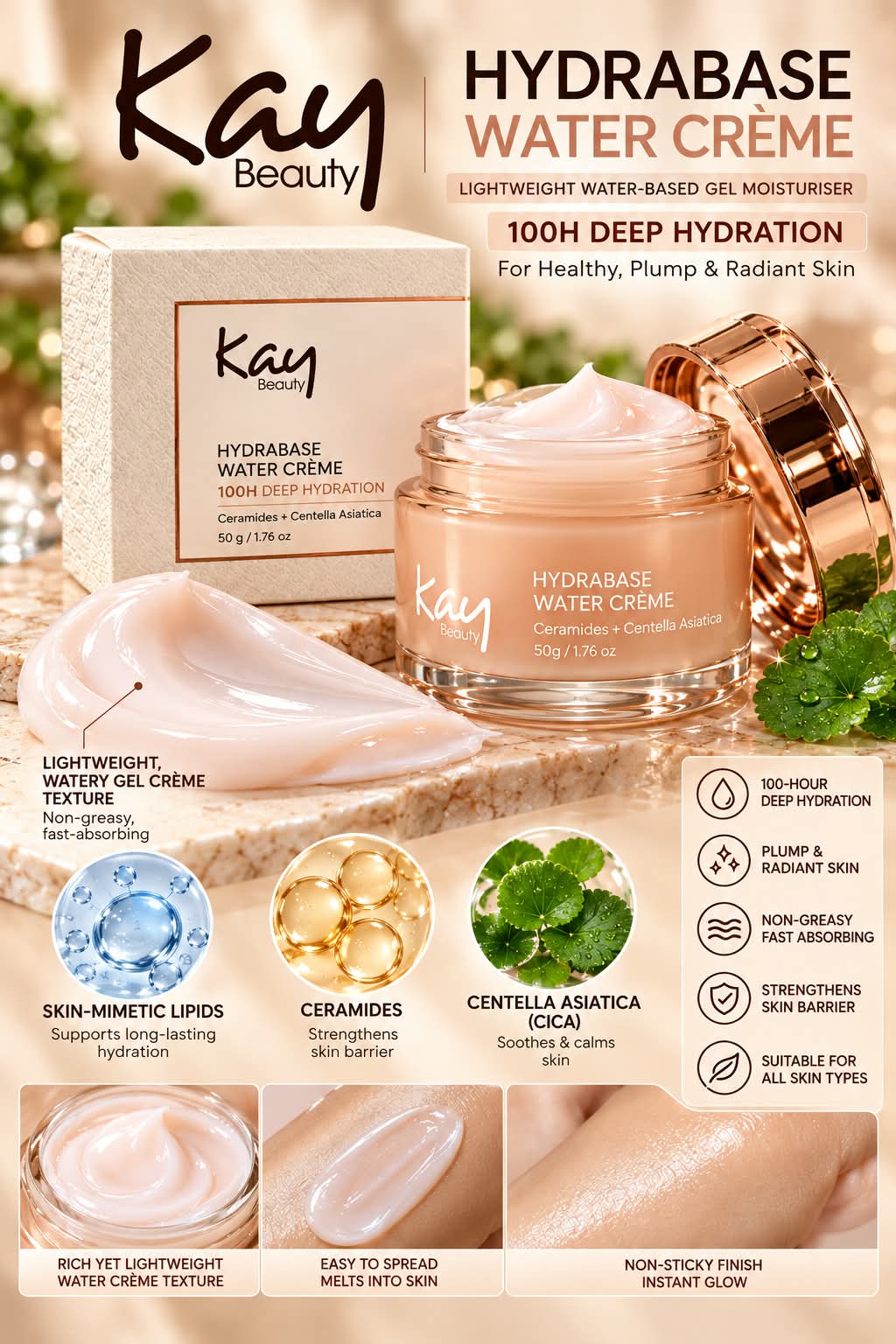Kay Beauty Hydrabase Water Creme 100H Deep Hydration