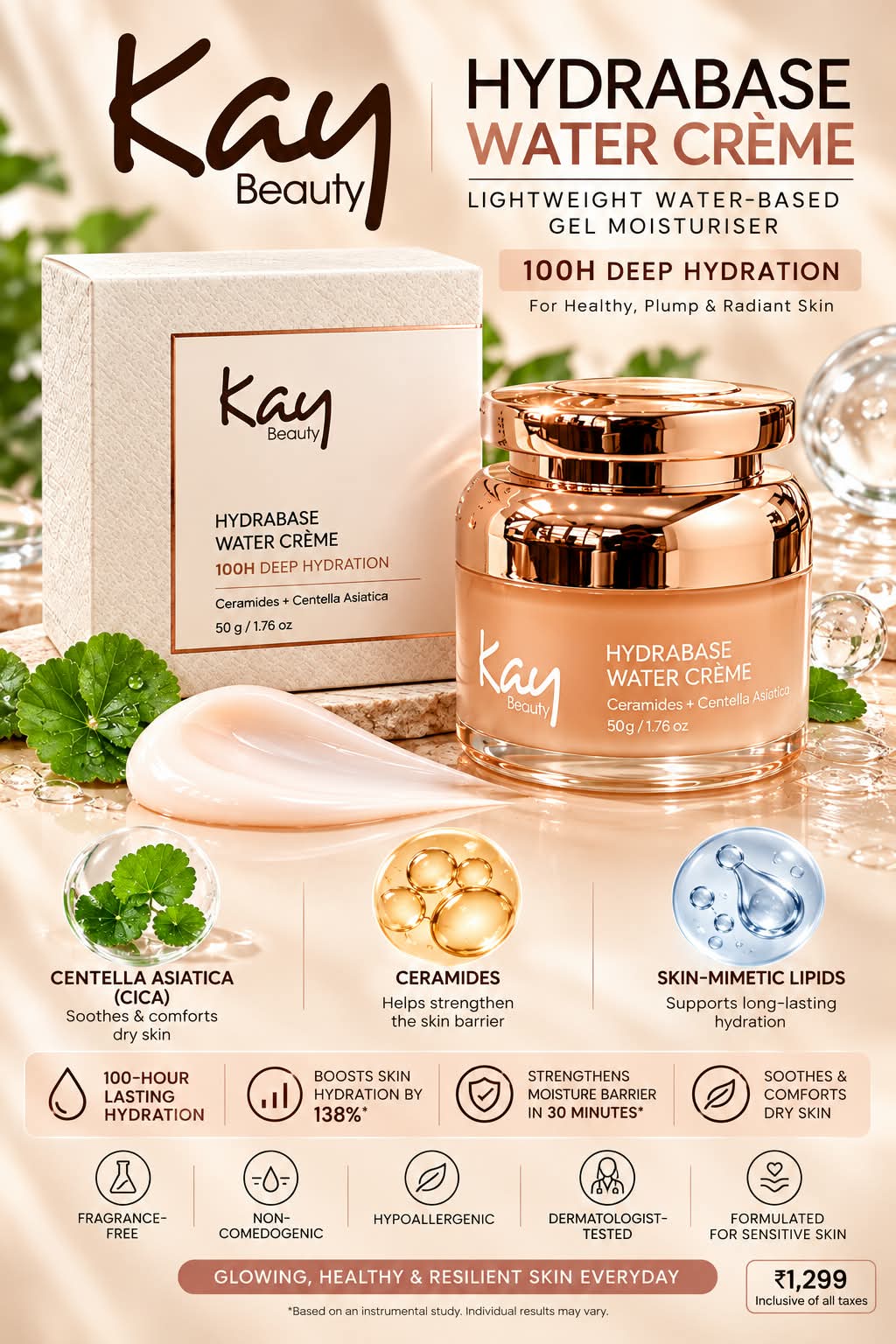 Kay Beauty Hydrabase Water Creme 100H Deep Hydration