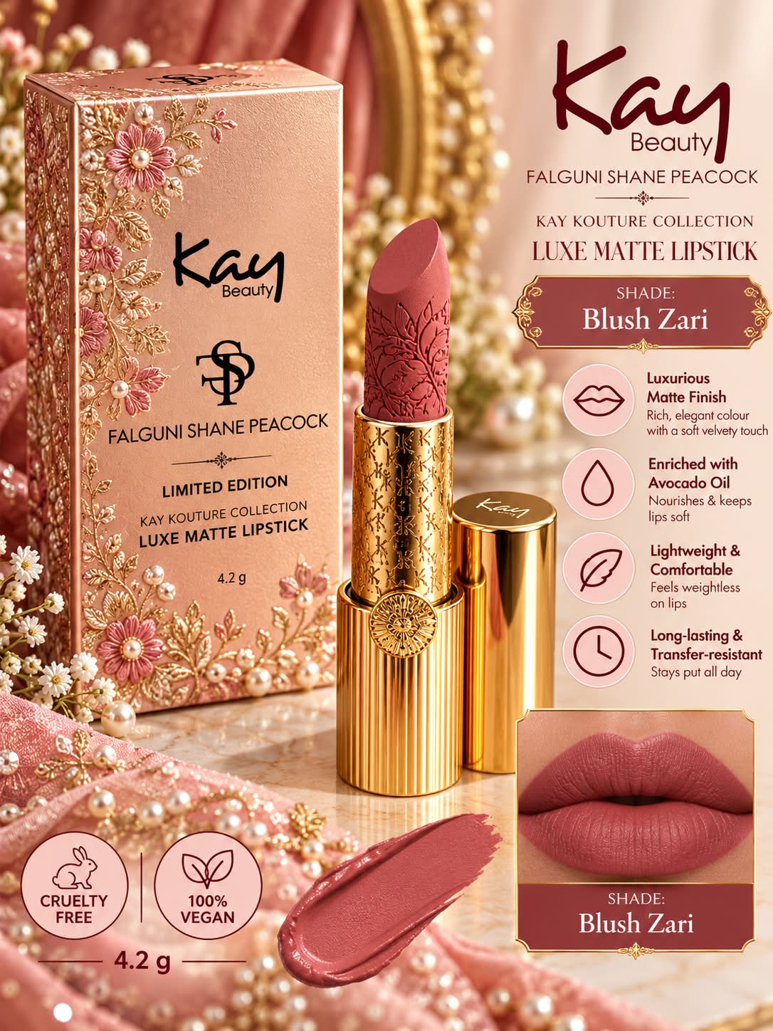 Kay Beauty Falguni Shane Peacock Limited Edition Luxe Matte Lipstick