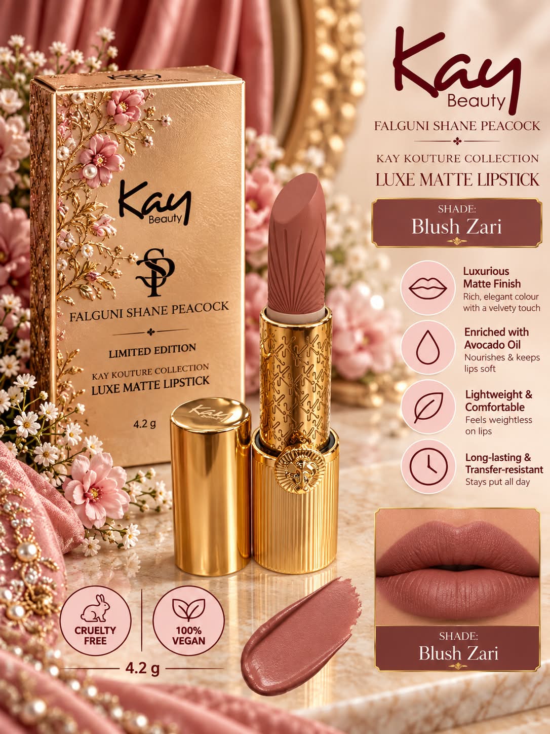 Kay Beauty Falguni Shane Peacock Limited Edition Luxe Matte Lipstick