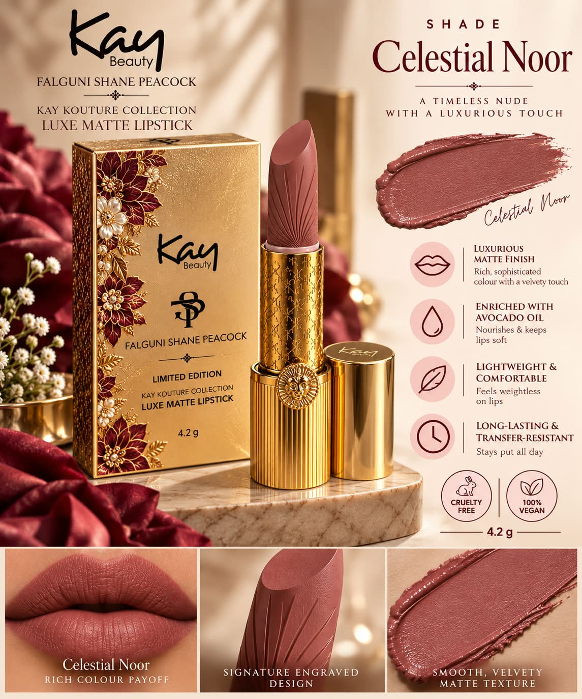 Kay Beauty Falguni Shane Peacock Limited Edition Luxe Matte Lipstick