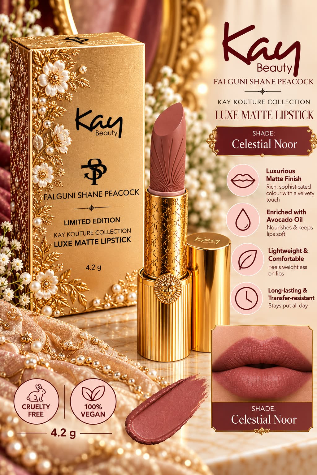 Kay Beauty Falguni Shane Peacock Limited Edition Luxe Matte Lipstick