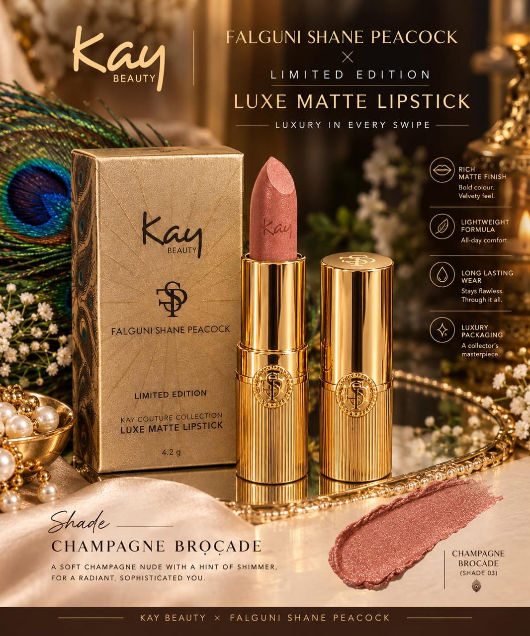 Kay Beauty Falguni Shane Peacock Limited Edition Luxe Matte Lipstick