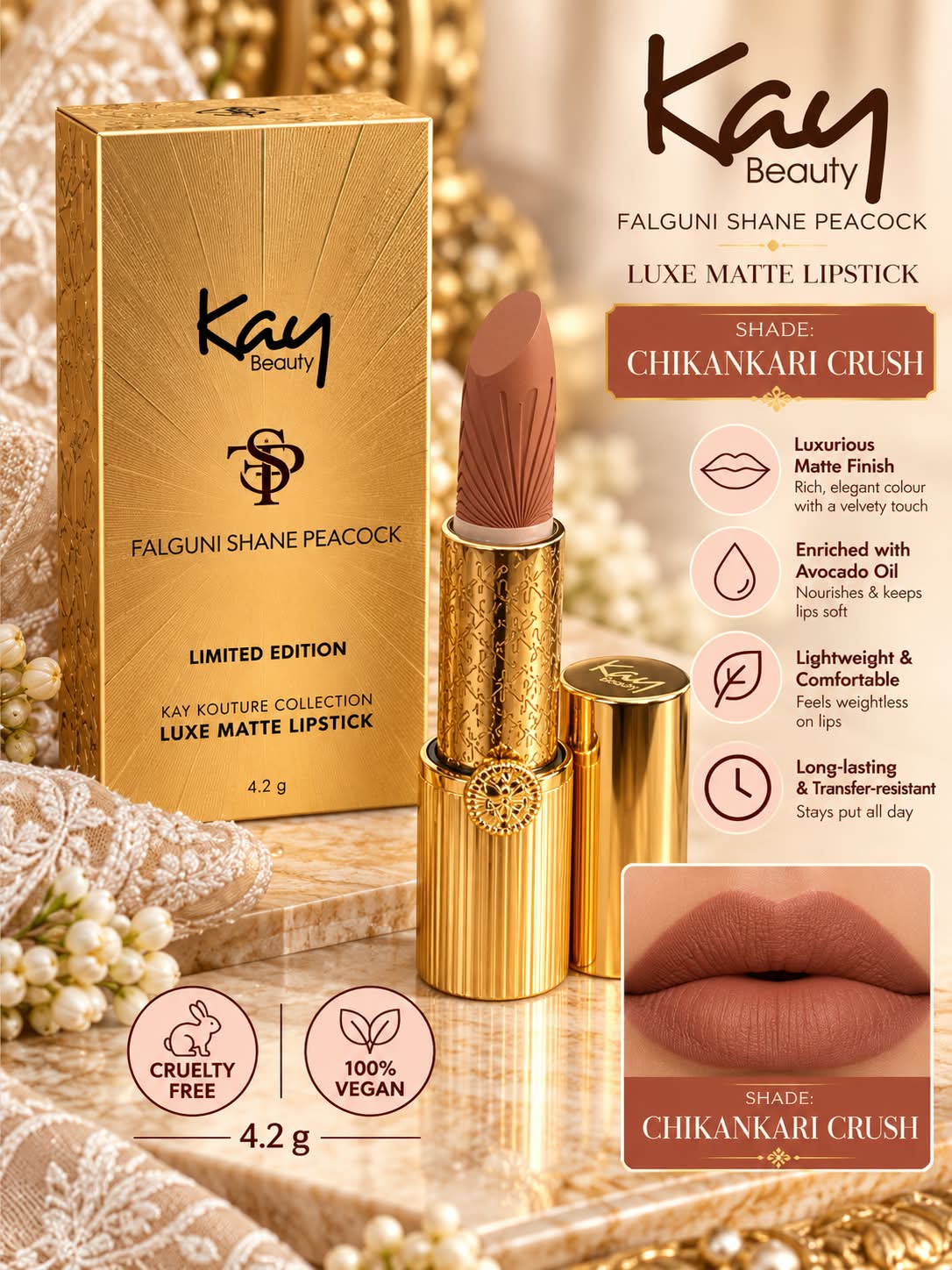 Kay Beauty Falguni Shane Peacock Limited Edition Luxe Matte Lipstick