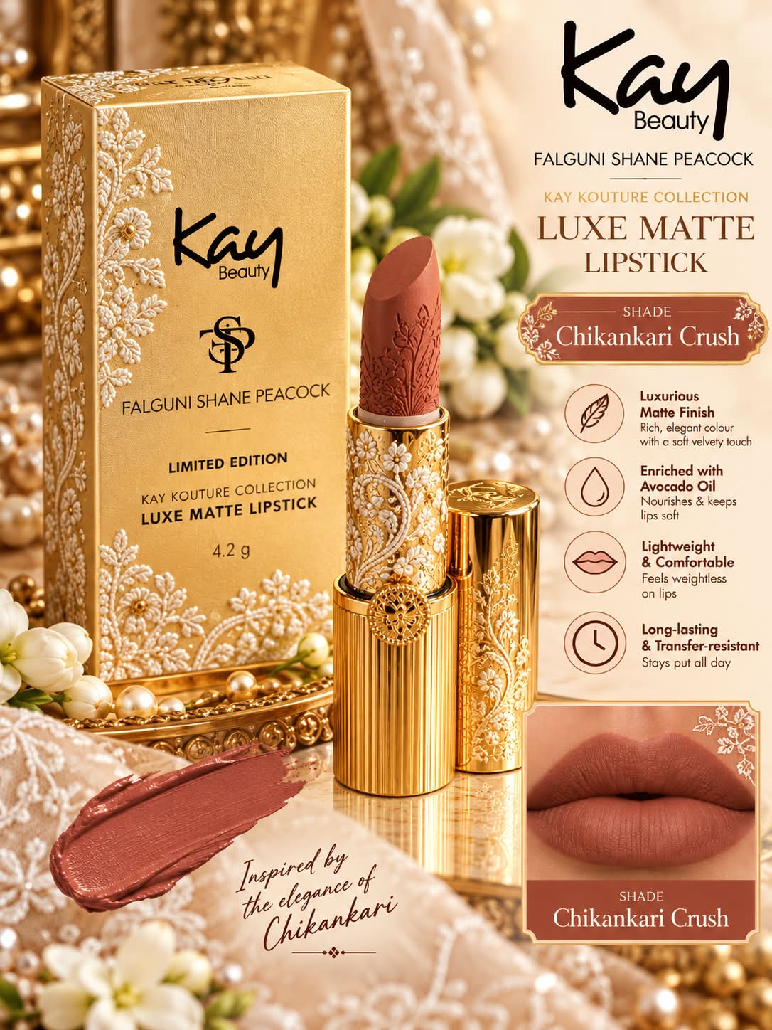 Kay Beauty Falguni Shane Peacock Limited Edition Luxe Matte Lipstick