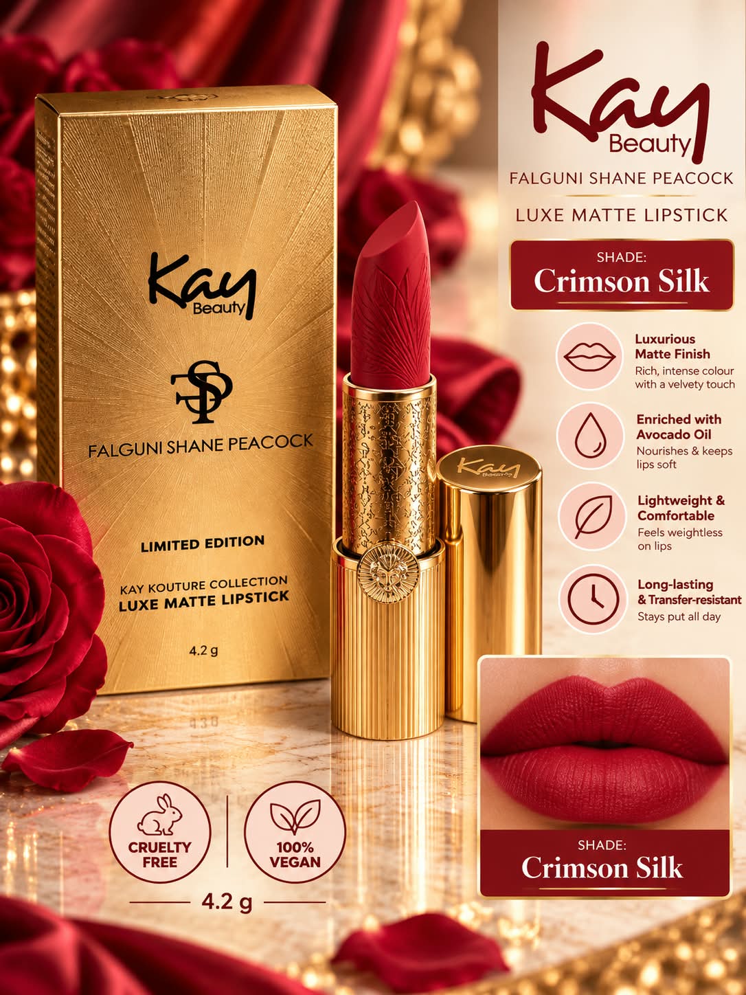 Kay Beauty Falguni Shane Peacock Limited Edition Luxe Matte Lipstick