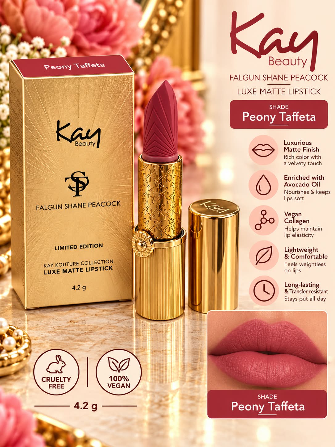 Kay Beauty Falguni Shane Peacock Limited Edition Luxe Matte Lipstick