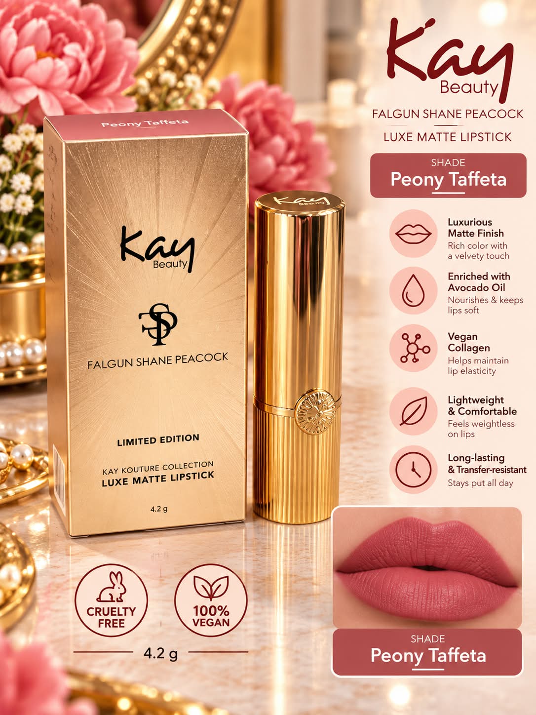 Kay Beauty Falguni Shane Peacock Limited Edition Luxe Matte Lipstick