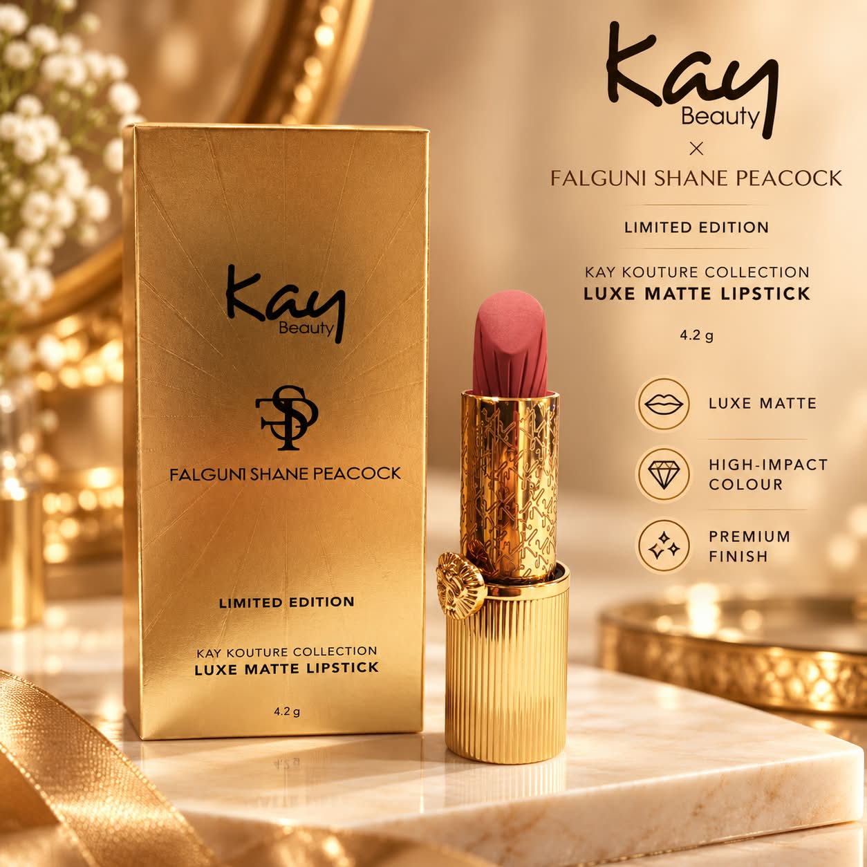 Kay Beauty Falguni Shane Peacock Limited Edition Luxe Matte Lipstick