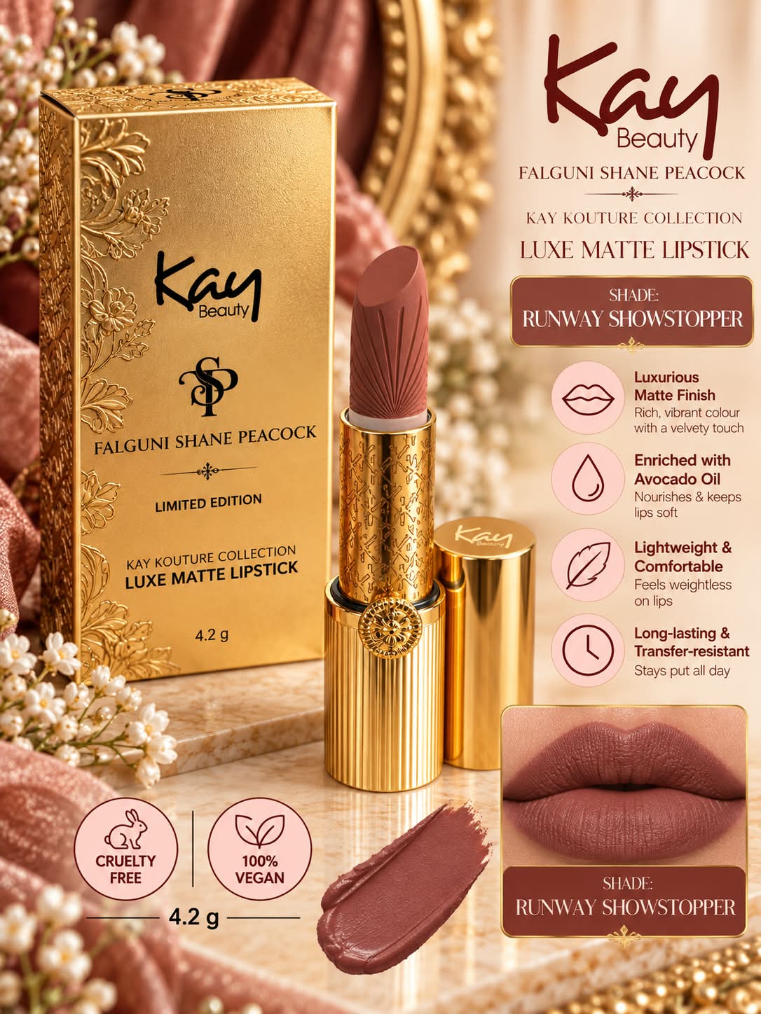 Kay Beauty Falguni Shane Peacock Limited Edition Luxe Matte Lipstick