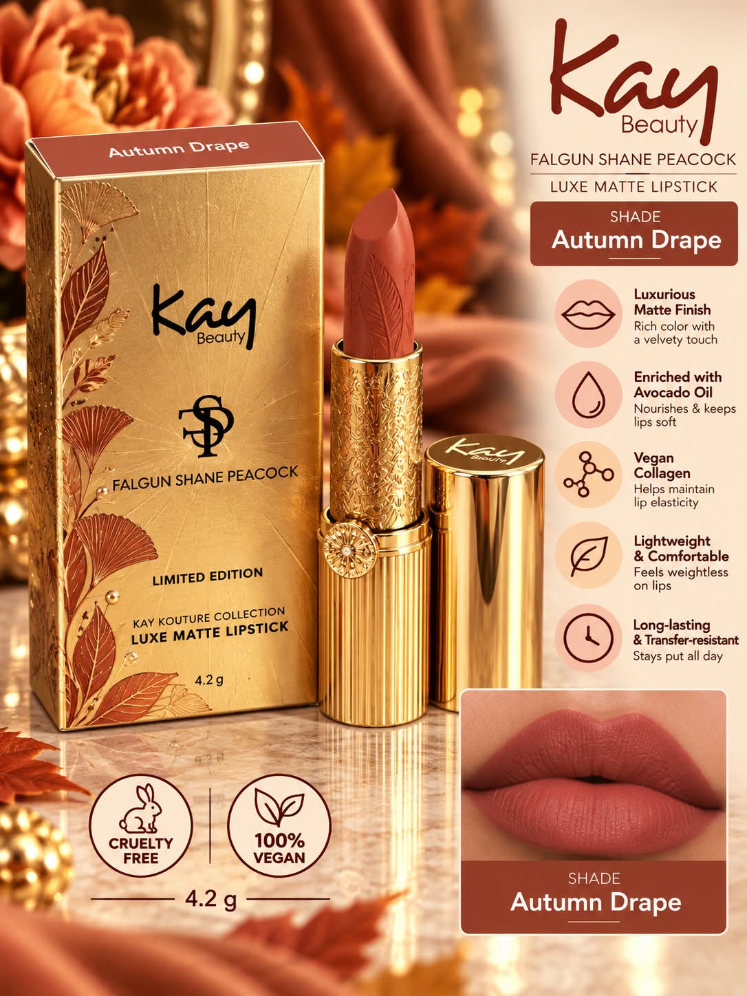 Kay Beauty Falguni Shane Peacock Limited Edition Luxe Matte Lipstick