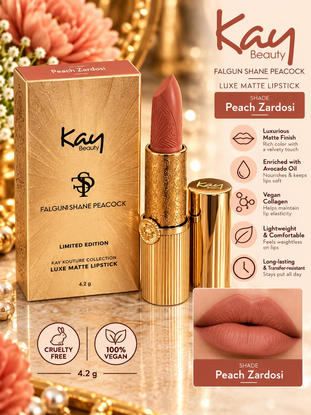 Kay Beauty Falguni Shane Peacock Limited Edition Luxe Matte Lipstick