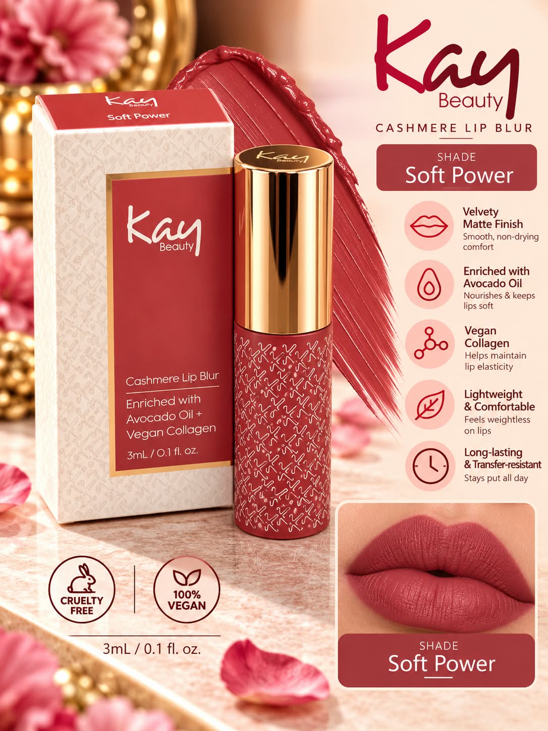 Kay Beauty Cashmere Lip & Cheek Blur