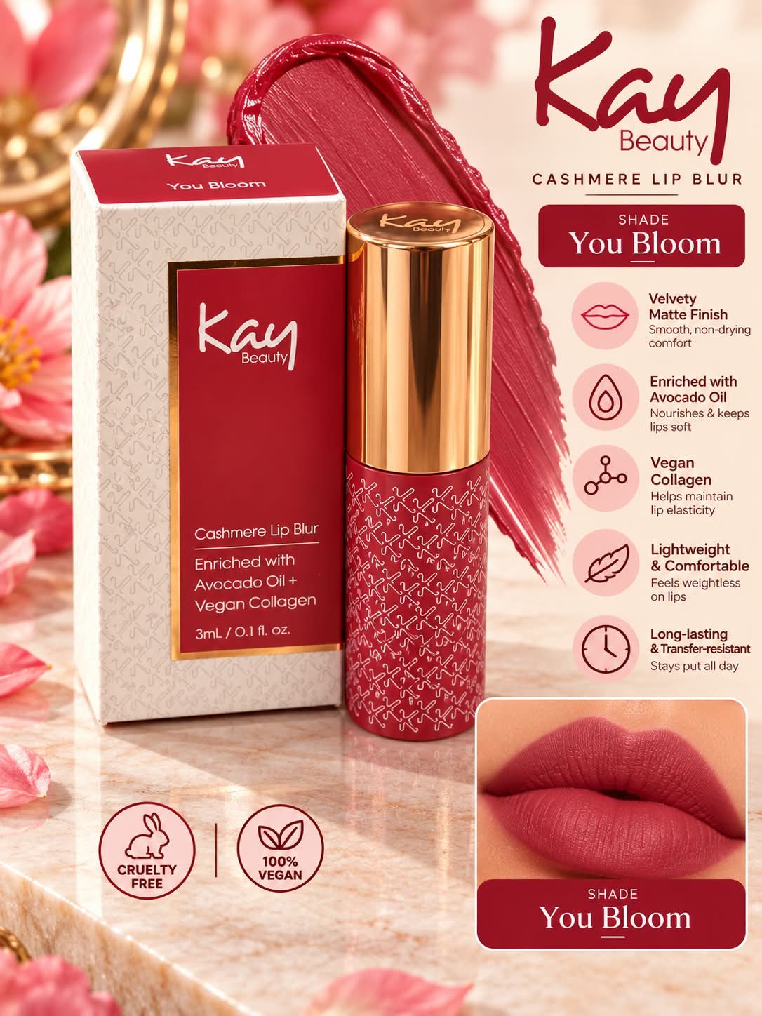 Kay Beauty Cashmere Lip & Cheek Blur