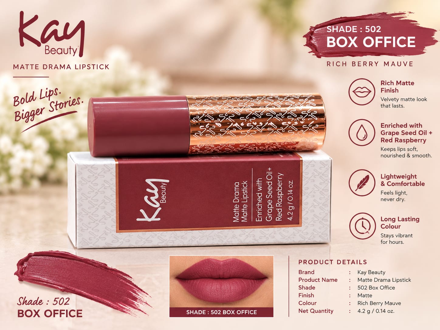 Kay Beauty Matte Drama Matte Lipstick