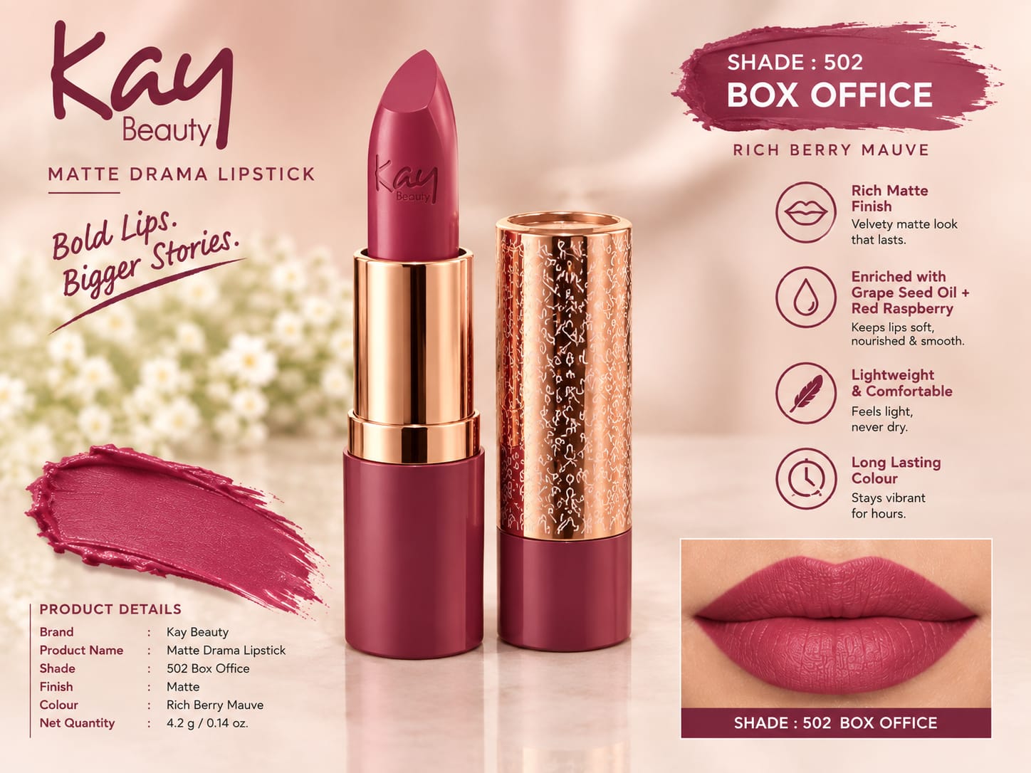 Kay Beauty Matte Drama Matte Lipstick