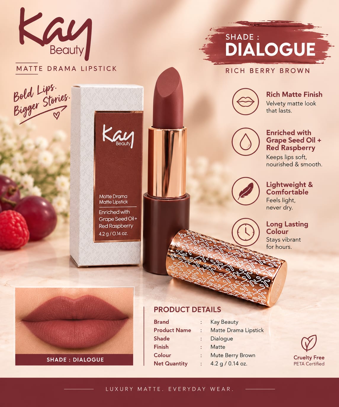 Kay Beauty Matte Drama Matte Lipstick