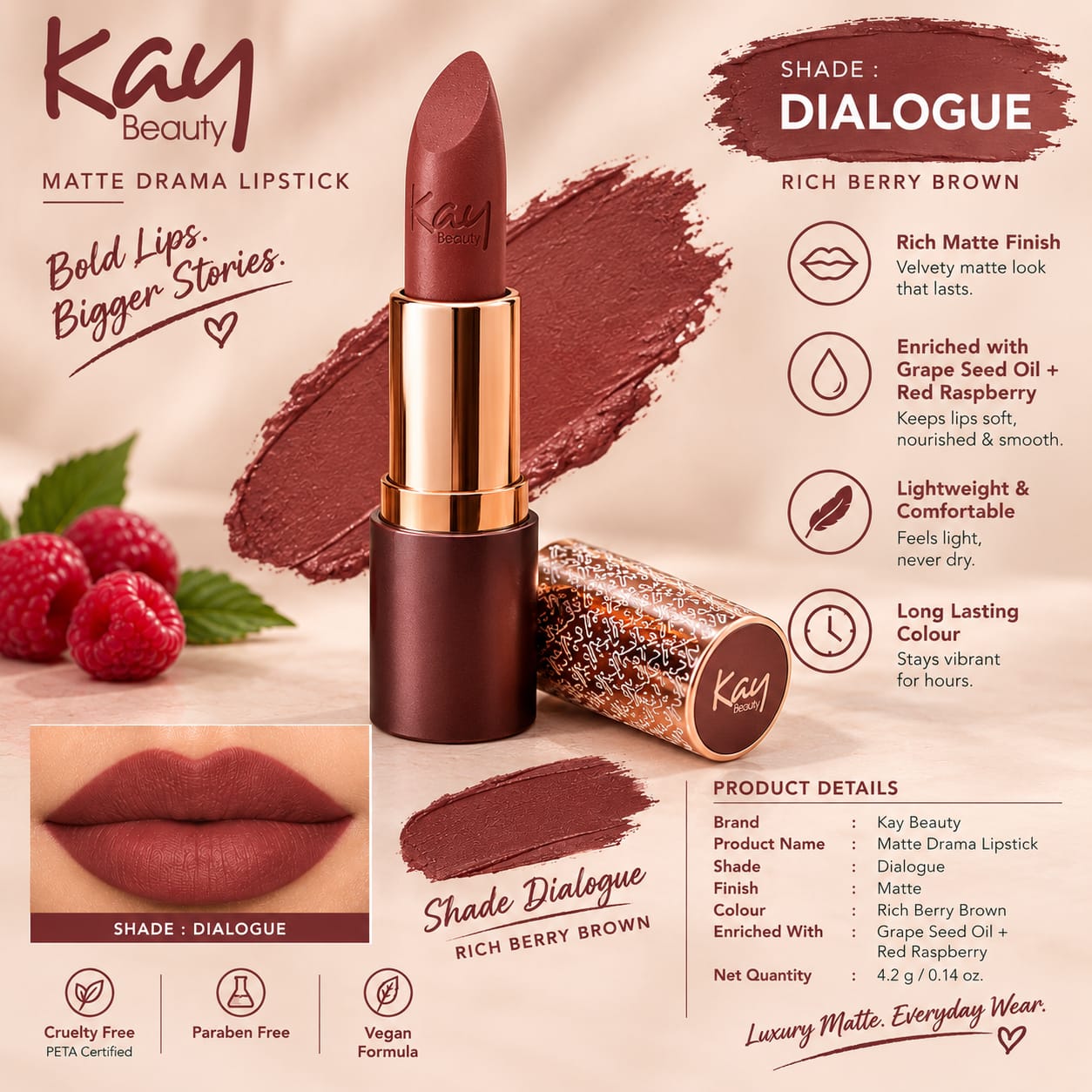 Kay Beauty Matte Drama Matte Lipstick