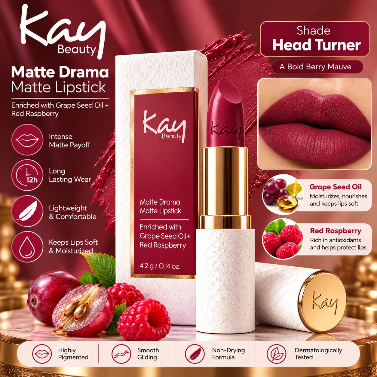 Kay Beauty Matte Drama Matte Lipstick