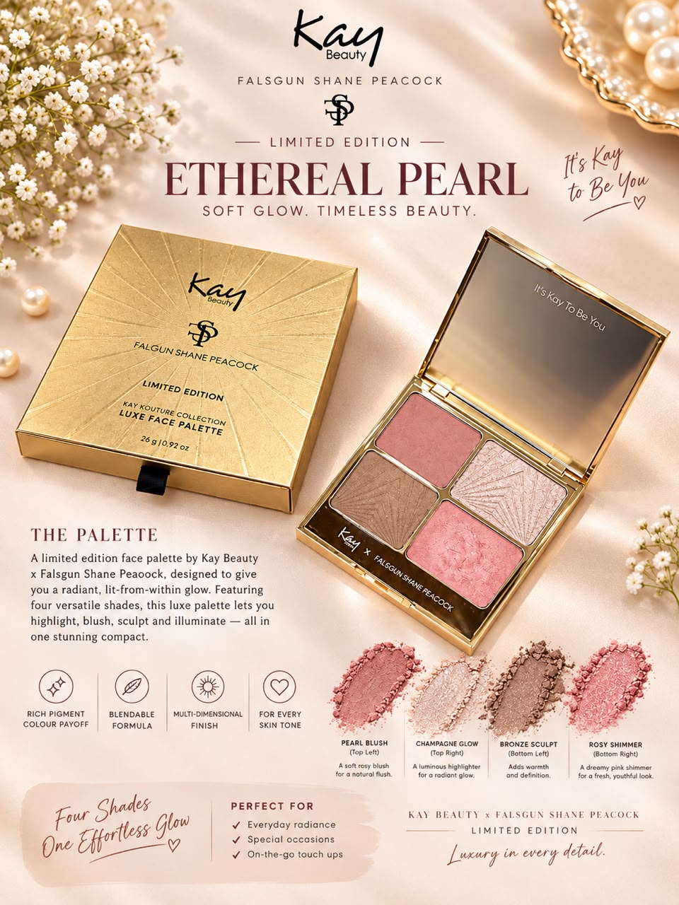 Kay Beauty Falguni Shane Peacock Limited Edition Luxe Face Palette Golden Dust