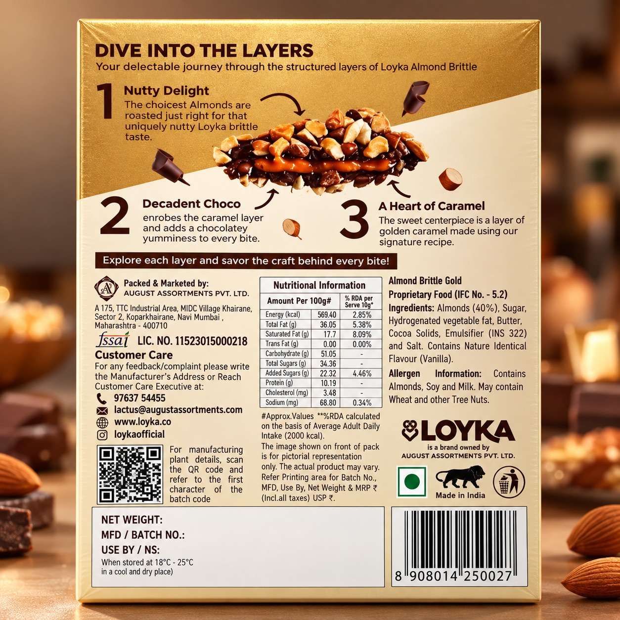 Loyka Almond Brittle Gold 406gm