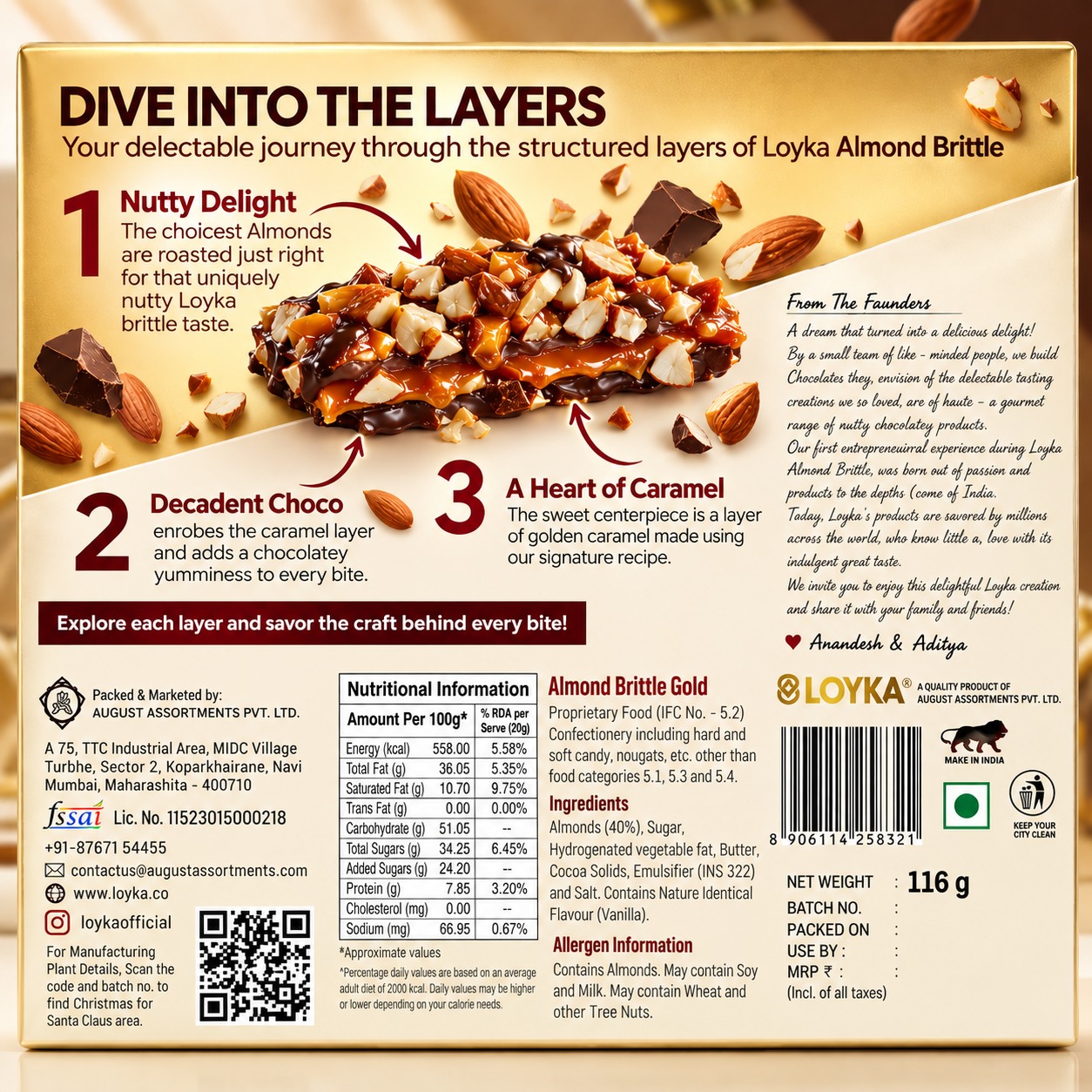 Loyka Almond Brittle Gold 406gm