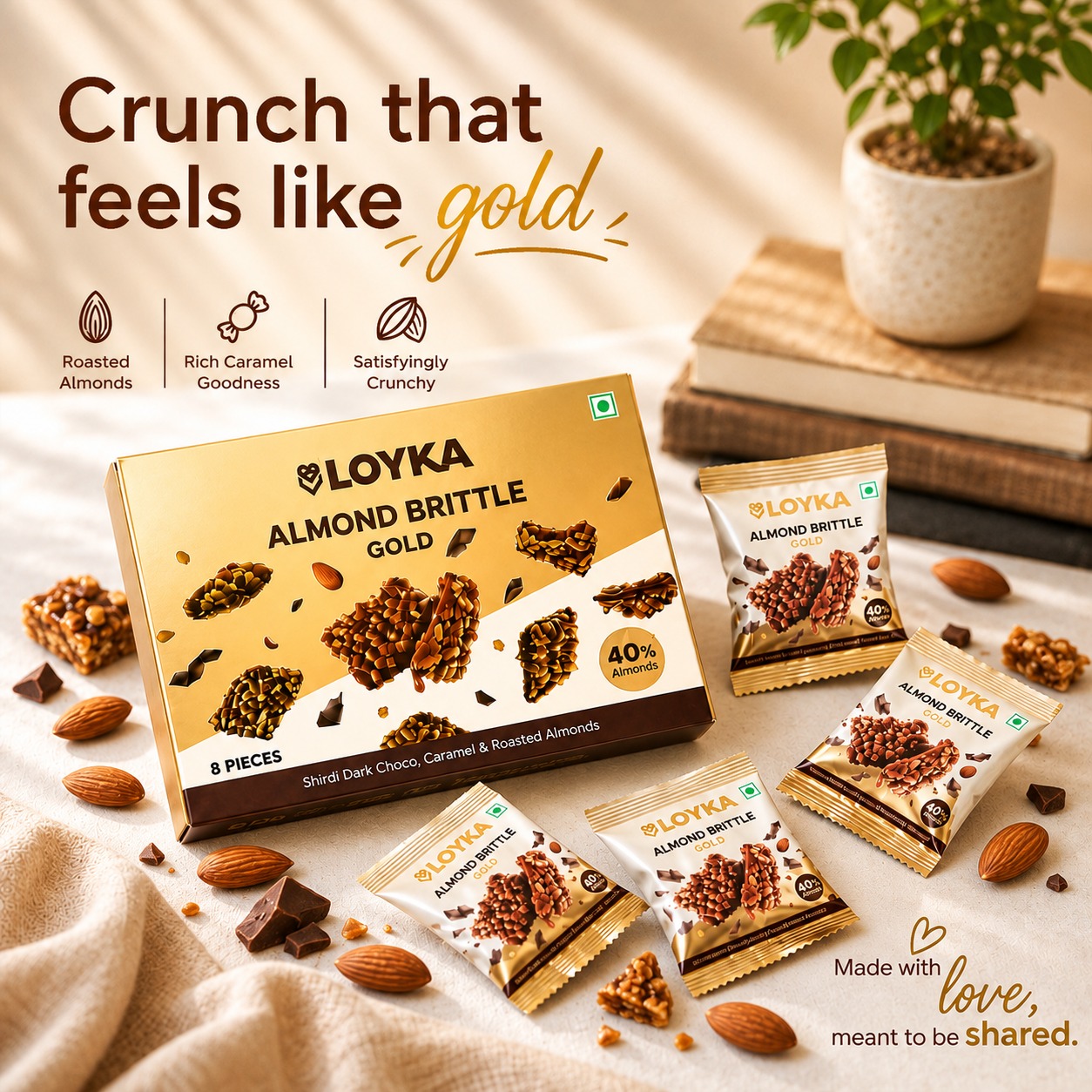 Loyka Almond Brittle Gold 406gm