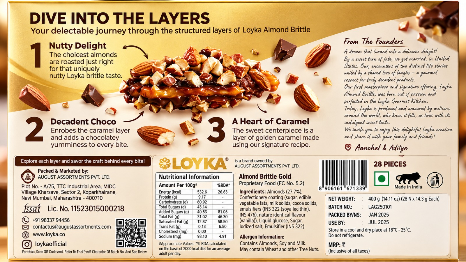 Loyka Almond Brittle Gold 406gm