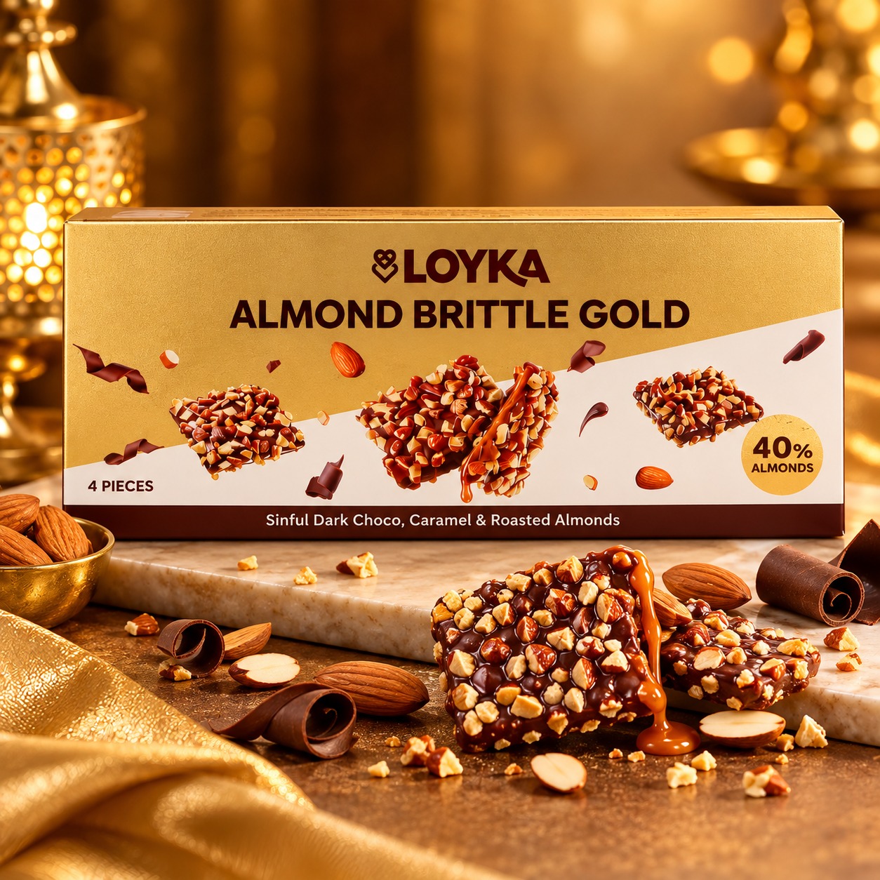 Loyka Almond Brittle Gold 406gm