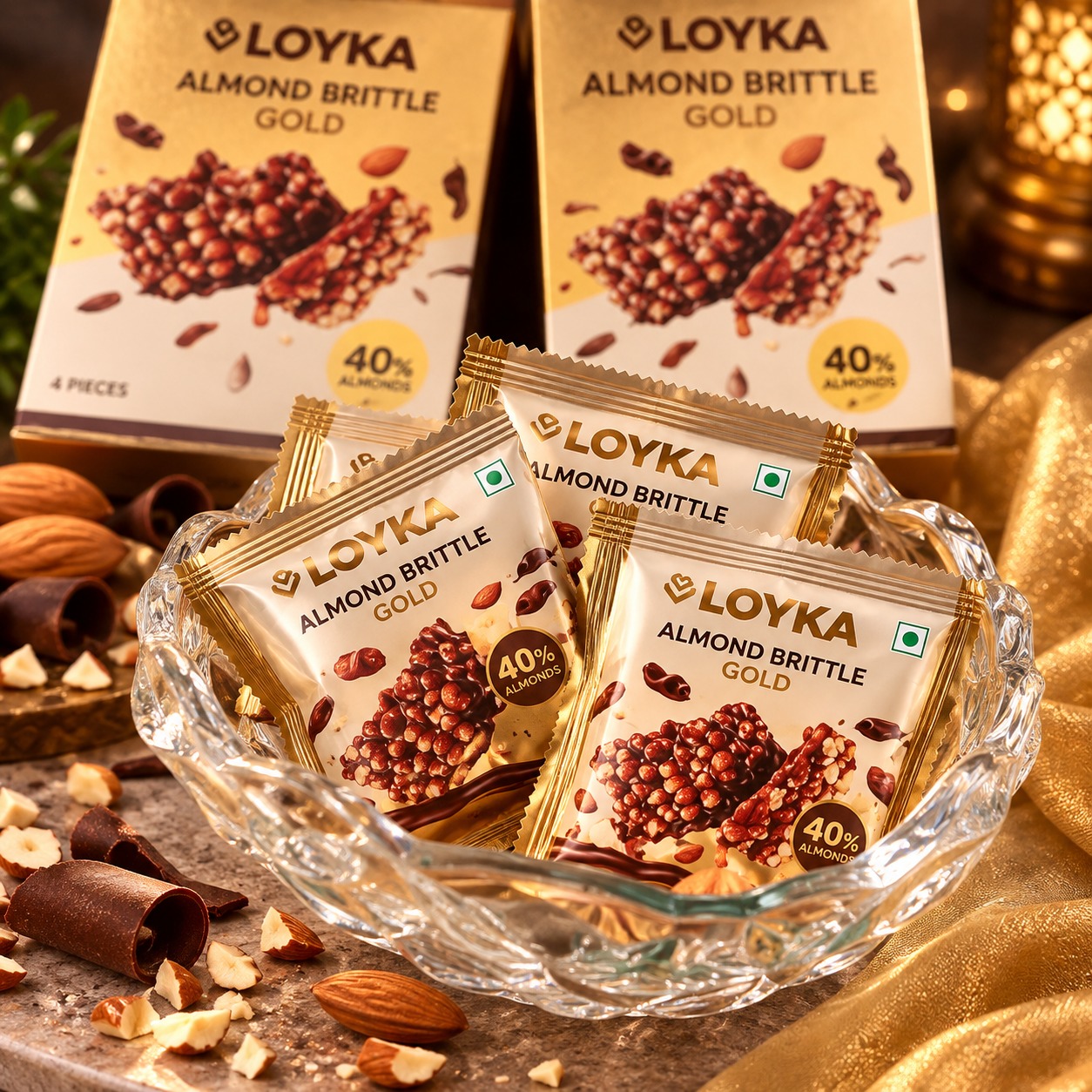 Loyka Almond Brittle Gold 406gm