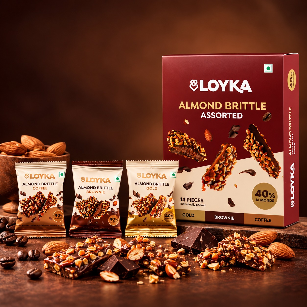 Loyka Almond Brittle Assorted 203gm