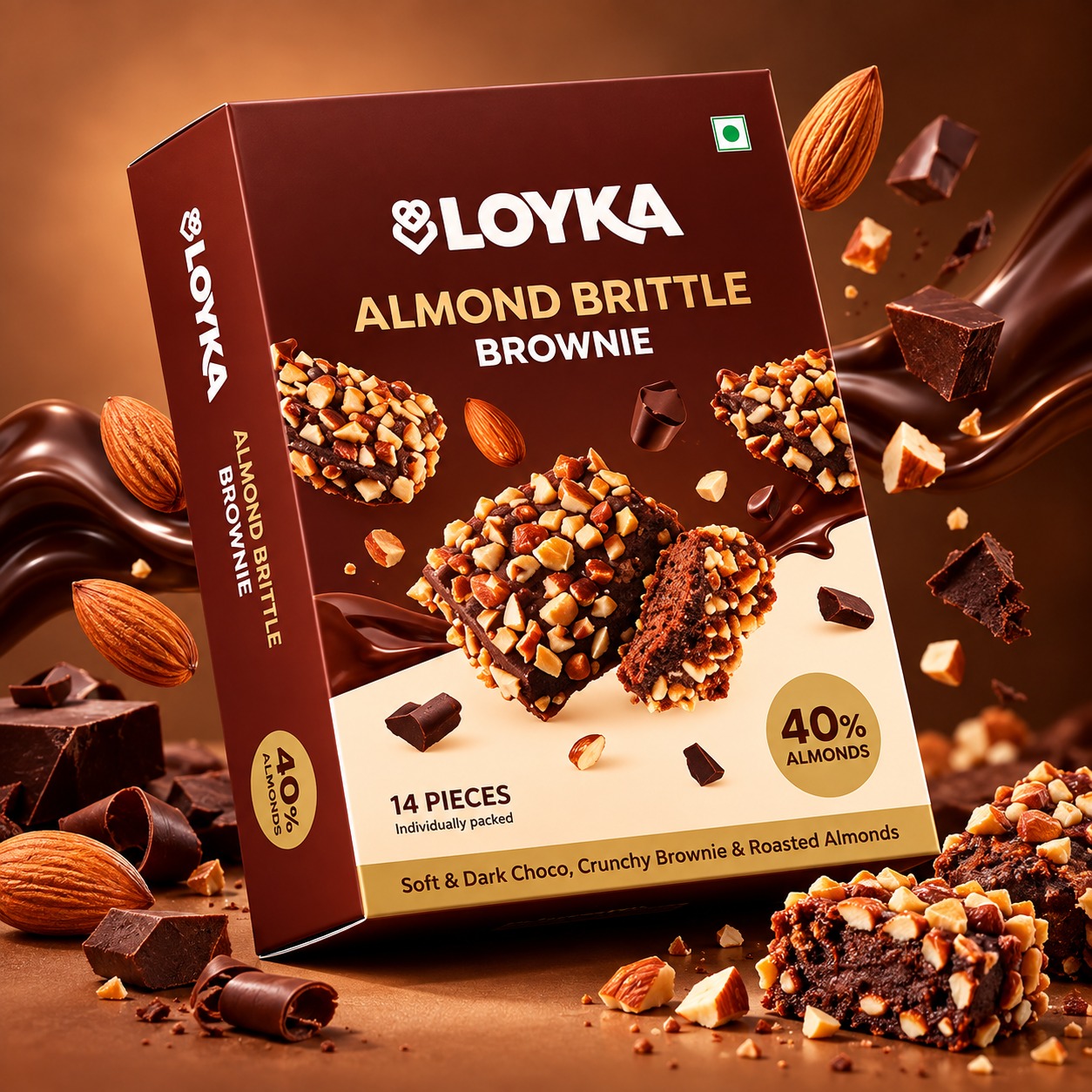 Loyka Almond Brittle Brownie 203gm