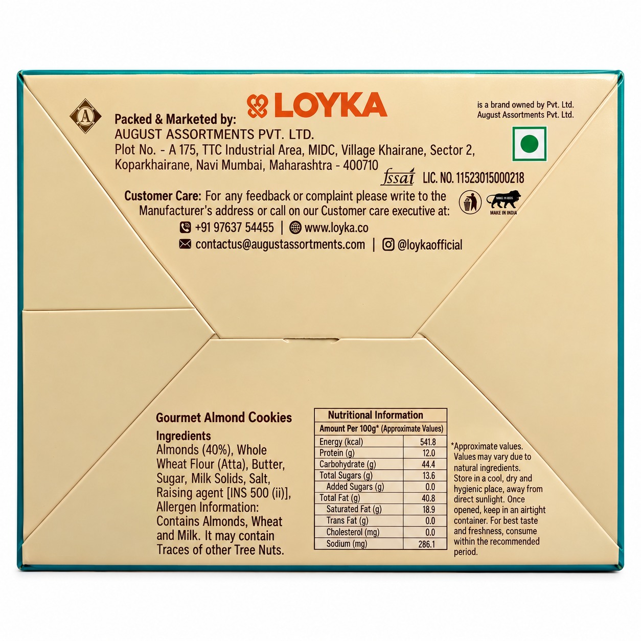 Loyka Gourmet Almond Cookies 216gm