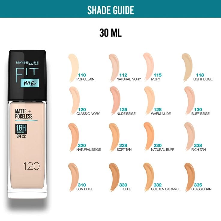 Maybelline Fit Me Matte + Poreless 16H Oil Control Foundation SPF 22 PA++