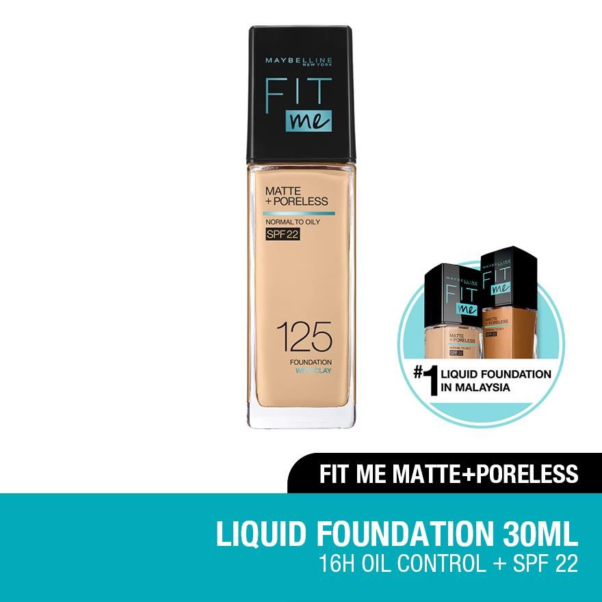 Maybelline Fit Me Matte + Poreless 16H Oil Control Foundation SPF 22 PA++