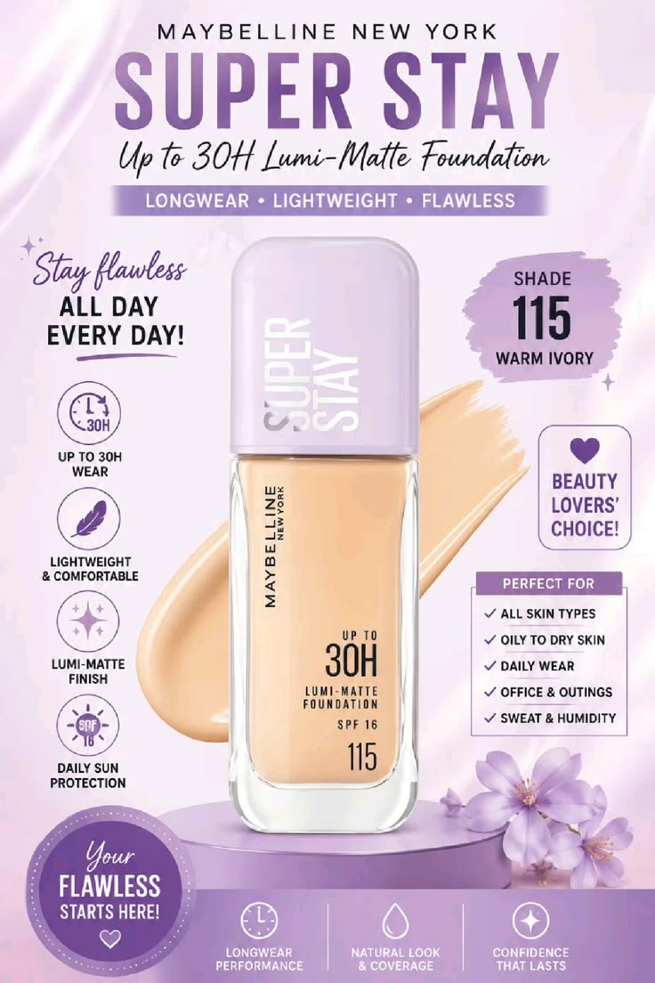 Maybelline Super Stay Up To 30H Lumi-Matte Foundation SPF 18