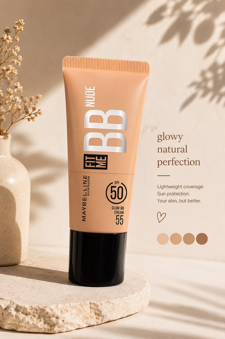 Maybelline New York Fit Me Glow BB Skin Tint, SPF 50, Niacinamide, Normal to Dry Skin