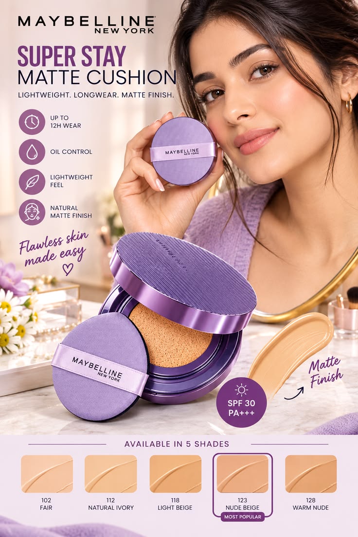 Maybelline Super Stay Matte Max Cushion Foundation Spf 30P+++Up To30H Transfer Proof-Sweat Proof