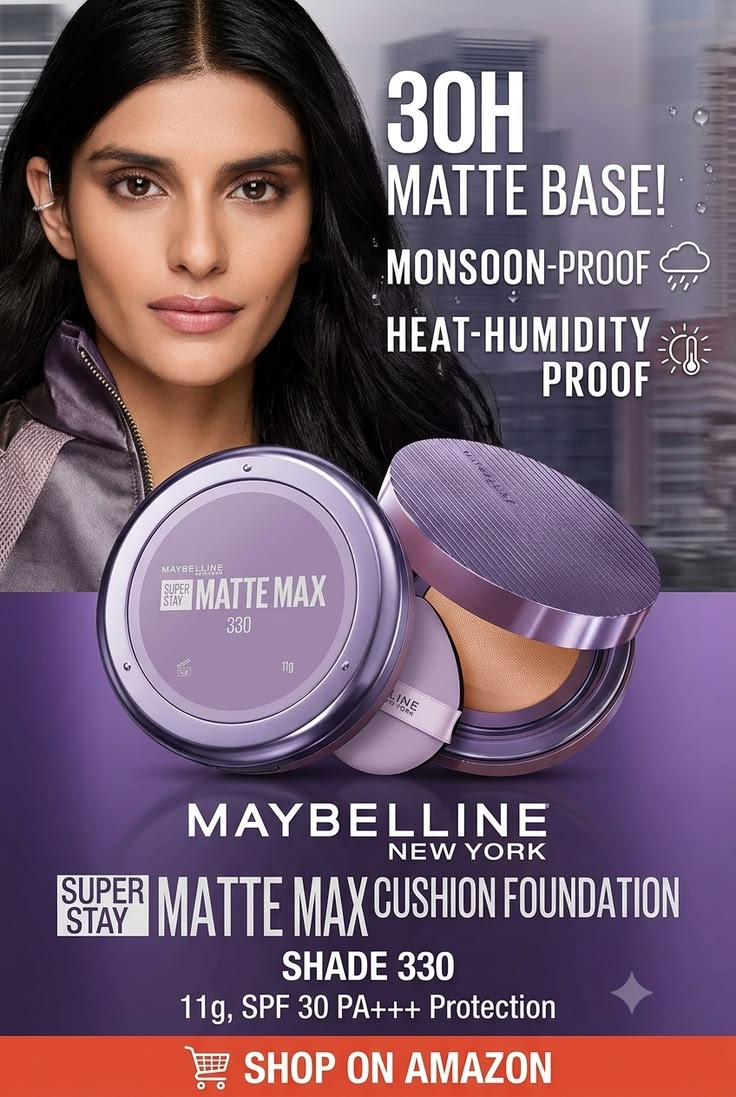 Maybelline Super Stay Matte Max Cushion Foundation Spf 30P+++Up To30H Transfer Proof-Sweat Proof