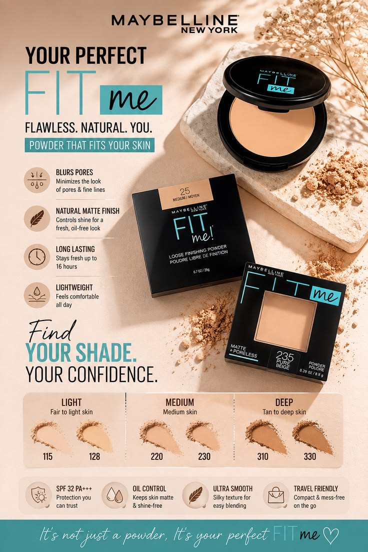 Maybelline New York Fit Me Matte + Poreless Pressed Powder, Lightweight - Buff Beige 130